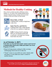 Team Nutrition's Methods for Healthy Cooking Handout