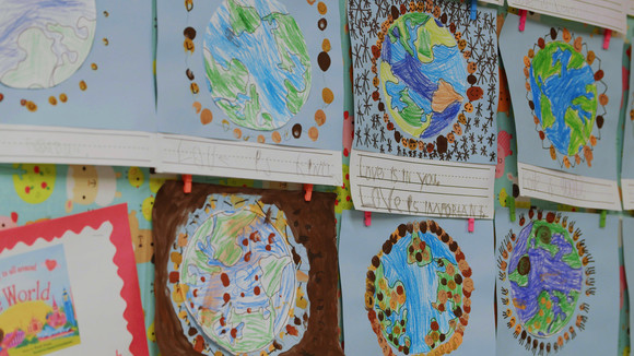 Student artwork at Ruby Bridges Elementary School