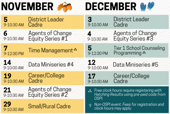 November and December OSPI CSCP Events