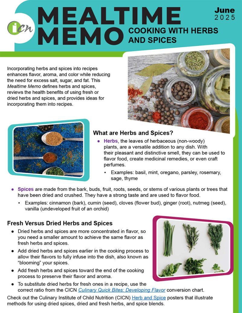 mealtime memo herbs and spices
