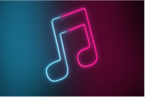 Music note neon