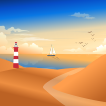 Lighthouse and Sailboat