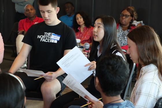 High School Students from Pullman participate in a student fishbowl discussion