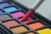 watercolors and brush