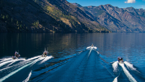 Boats on water in Eastern Washington