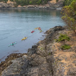 Paddle Safe Week paddlers at Lime Kiln Point