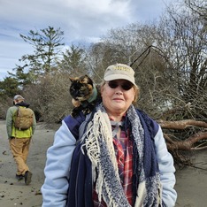 Special visitor on a First Day Hike at Bottle Beach