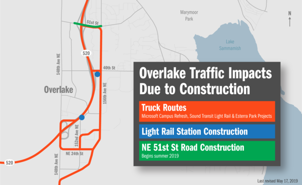 Overlake Traffic Impacts Map
