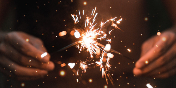 Person holding sparkler