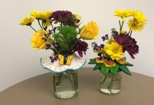 Flowers in glass vase