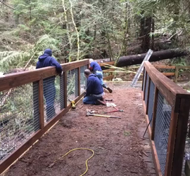 Park Operations performing trail maintenance