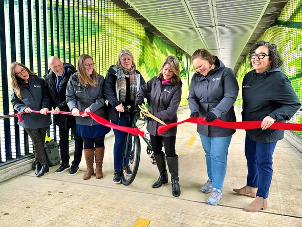 Overlake Village Pedestrian Bridge ribbon cutting