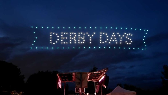Drones spelling out Derby Days