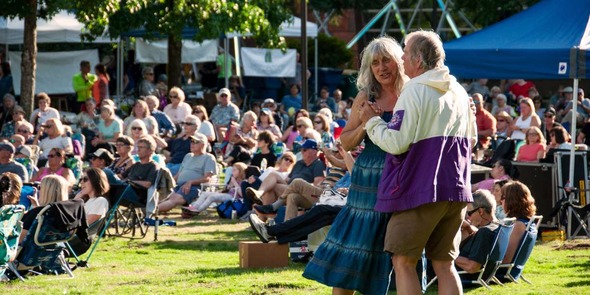 People dancing during a concert
