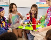 kids building rube goldberg machines