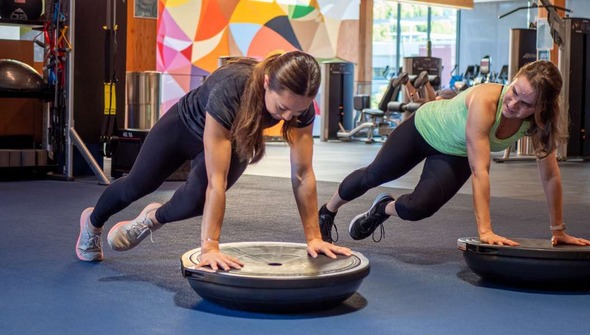 Two adults exercising at the Redmond Senior & Community Center