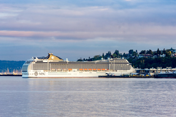 a cruise ship in the puget sound