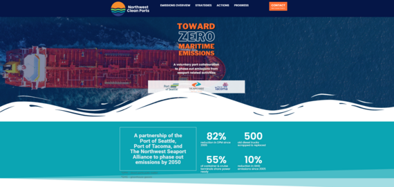 a snapshot of the front page of the new clean ports webpage