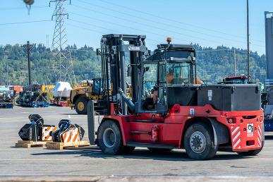 a operational piece of zero emission cargo handling equipment