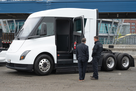 zero emission truck on a port terminal 