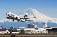 SeaTac airport with Mt. Rainier in background