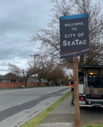 New SeaTac welcome sign