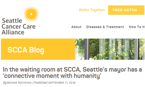 Screenshot of the Seattle Cancer Care Alliance Blog Header