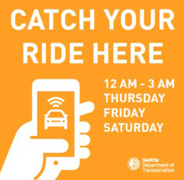 ride hail pickup zone sign