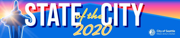 Special header for the 2020 State of the City edition of the Durkan Digest