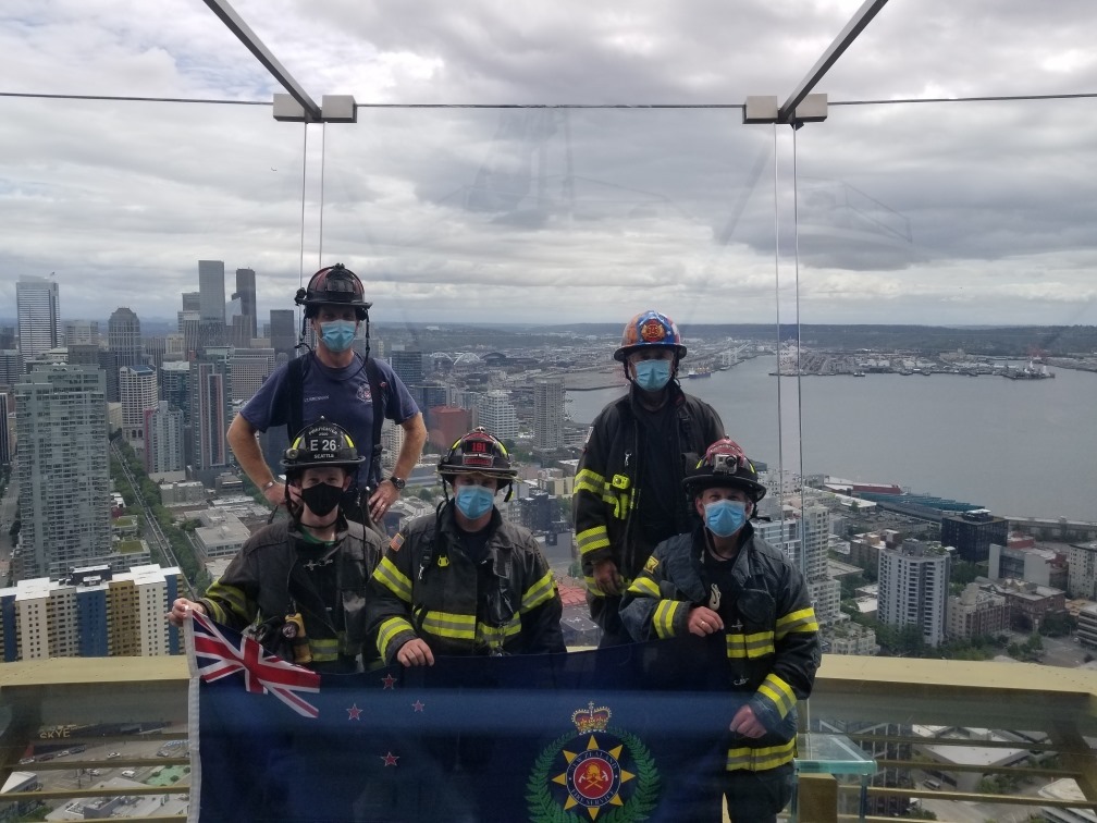 Firefighters climb Space Needle in a fight against blood cancers