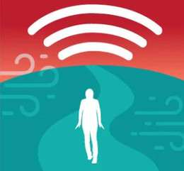 Illustration with Wi-Fi symbol and human figure walking below.