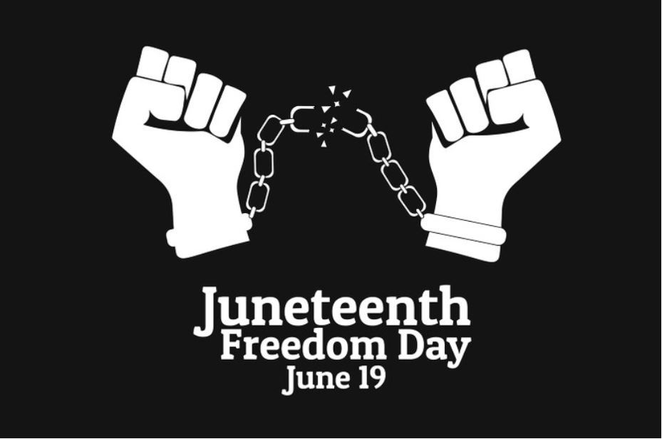 Juneteenth person with shackles breaking