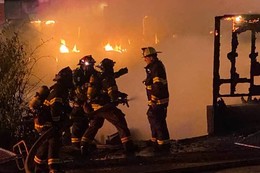 Fire at the Old Shanty Cafe