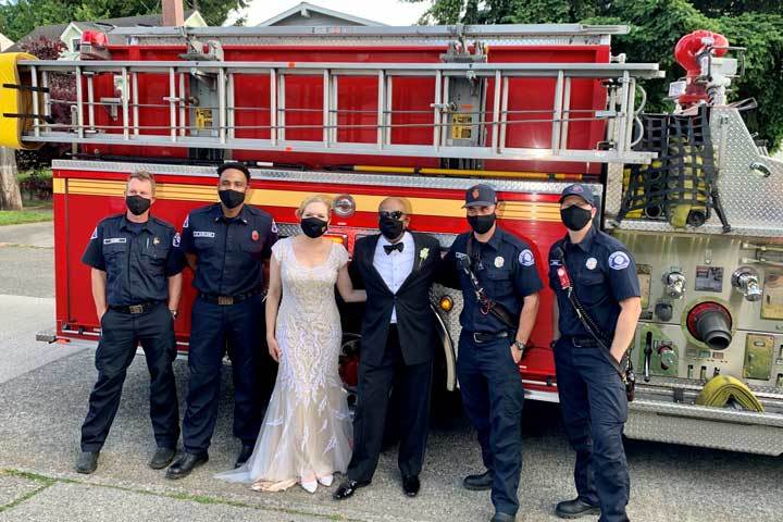 E37 attends drive-by wedding