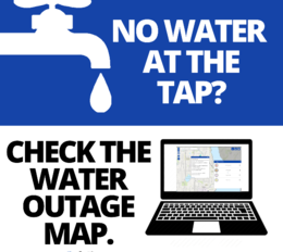 Water outage map graphic