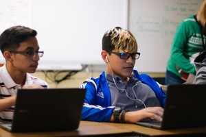 Teens using computers