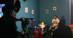 Teens filming a project 