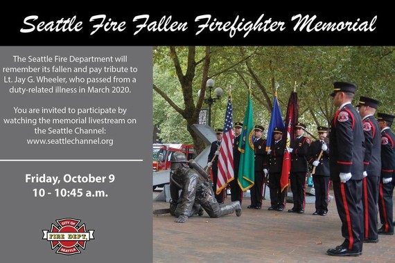 Fallen Firefighter Memorial Ceremony is on October 9 at 10 a.m.