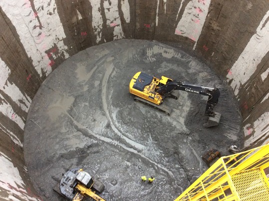 Photo showing Ballard shaft excavation