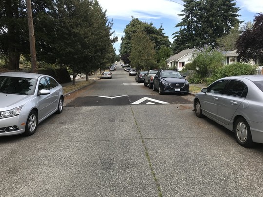 Speed humps and cushions were built in nine locations near the intersection to support safety around the new traffic signal.