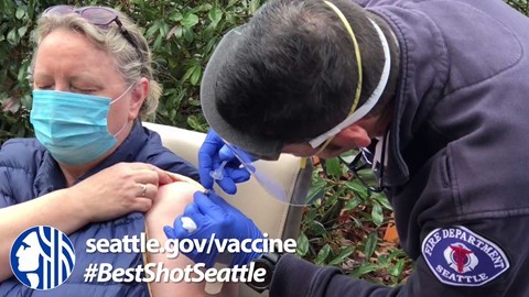 Best Shot Seattle - Person getting COVID-19 vaccine shot in arm