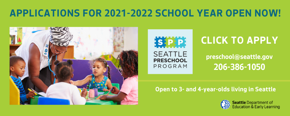 Apply for 2021-2022 Seattle Preschool Program