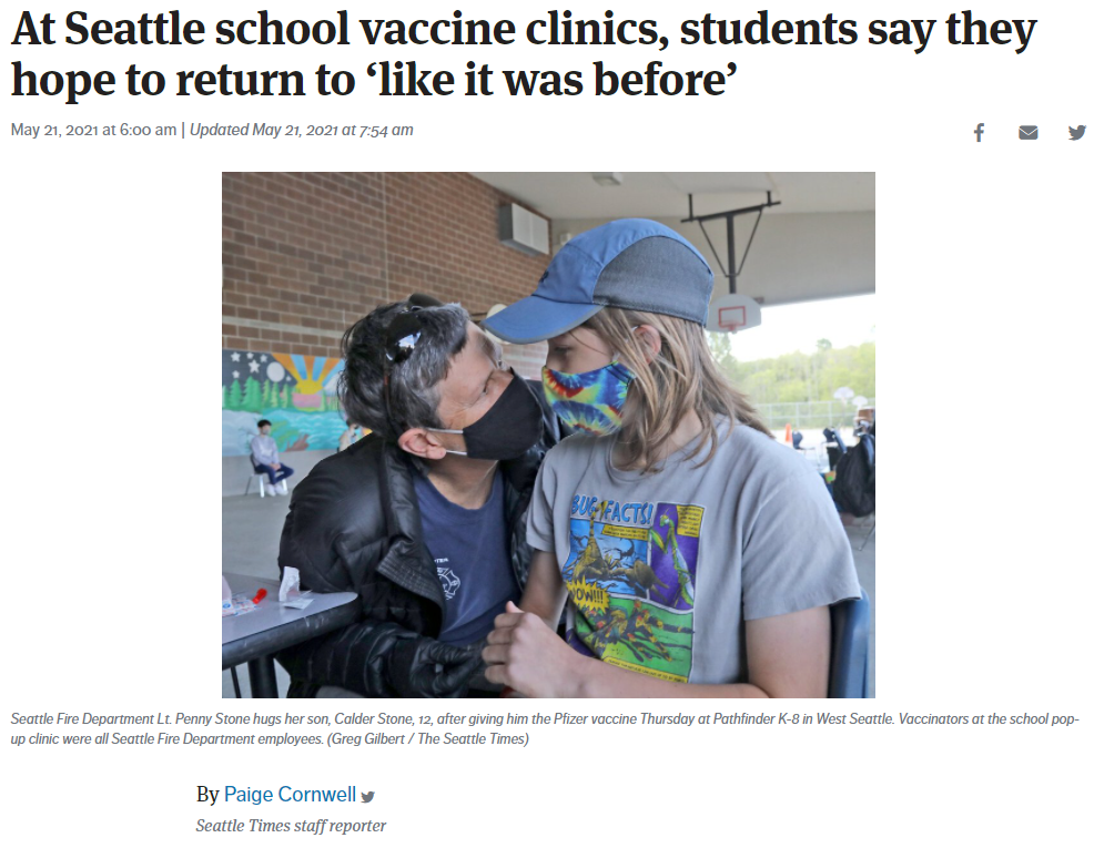 Screenshot of the Seattle Times article