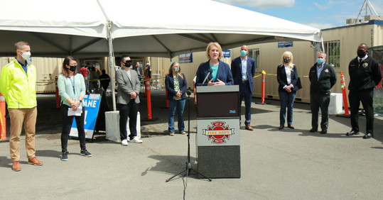Mayor Durkan at a Vaccine site