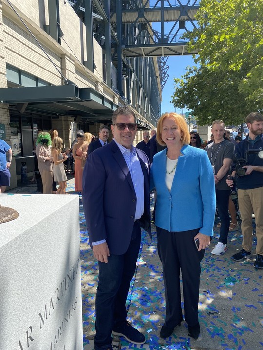 Mayor Durkan with Edgar Martinez