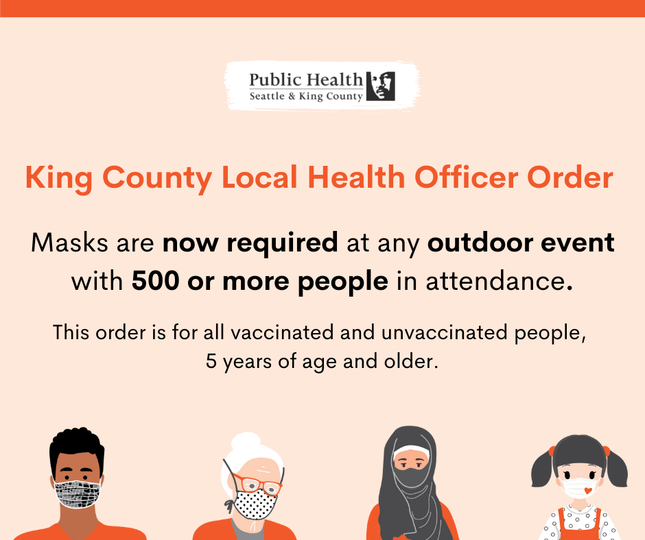 Graphic stating that masks are required at large outdoor events