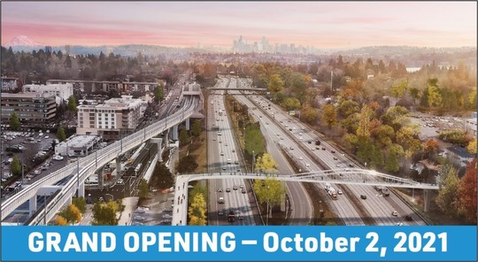 Artist's rendering of the new John Lewis Memorial Bridge crossing over I-5