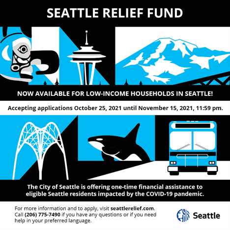 Seattle Relief Fund now open for low-income households in Seattle! 