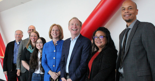 Mayor Durkan and speakers at a press conference announcing the partnership