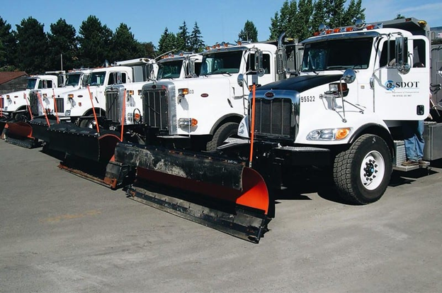 SDOT snow plows at the ready to respond to winter storms.